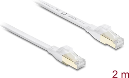 Attēls no Delock RJ45 Flat Patch Cable Cat.8.1 U/FTP up to 40 Gbps 2 m white