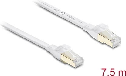 Attēls no Delock RJ45 Flat Patch Cable Cat.8.1 U/FTP up to 40 Gbps 7.5 m white
