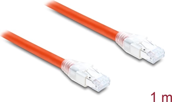 Picture of Delock RJ45 Network Cable Cat.8.1 S/FTP 1 m up to 40 Gbps orange