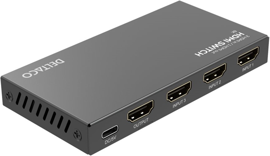 Picture of Deltaco HDMI przecznik DELTACO, 3 wejcia do 1 wyjcia, 8K 60Hz, z pilotem zdalnego sterowania / HDMI-7053 / 1903451