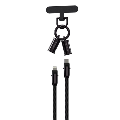 Picture of Devia Devia cable lanyard 2in1 PD USB-C - Lightning 1,2 m 27W black