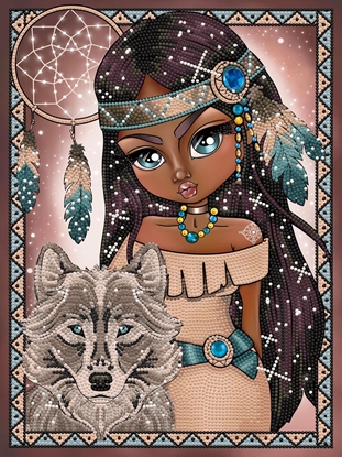 Picture of DIAMOND DOTZ DIAMOND DOTZ ADULTS INDIAN GIRL WITH WOLF