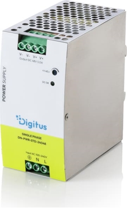 Изображение Digitus Industrial power supply unit, 48V DC, 5A, 240W, AC-DC, metal housing, for DIN rail mounting