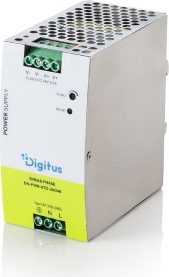 Изображение Digitus Industrial power supply unit, 48V DC, 5A, 240W, AC-DC, metal housing, for DIN rail mounting