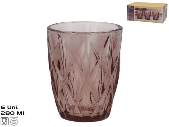 Picture of Dymo Szklanki (6 szt.) 280 ml róowy 10 x 8 x 8 cm KITCHEN&GO 8445393604749 (8445393604749)