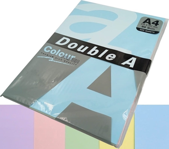 Изображение Double A Papier Kolorowy A4 Double A Mix 5 Kolorów Pastelowych 100 Arkuszy