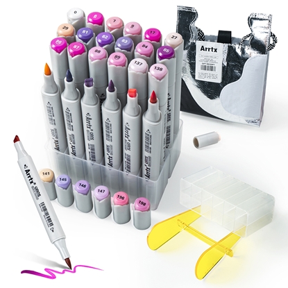 Picture of Double-sided Marker Pens ARRTX Oros, 24 Colours, purple tone shade
