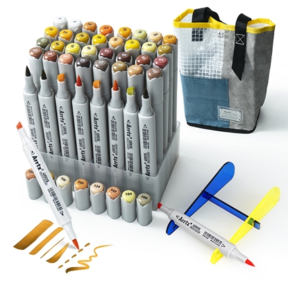 Picture of Double-sided Marker Pens ARRTX Oros, 40 Colours, yellow tone shade