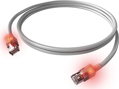 Picture of Easylan S/FTP DualBoot LED Patch Cable Cat.6A, RJ45 / RJ45, LSOH, grey, 1.5 m
