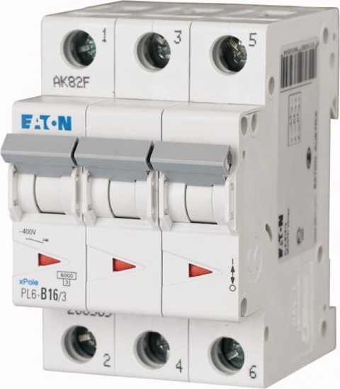 Picture of Eaton Wycznik nadprdowy 3P B 16A 6kA AC PL6-B16/3 286589
