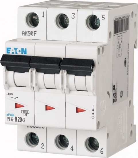 Picture of Eaton Wycznik nadprdowy 3P C 20A 6kA AC PL6-C20/3 286602