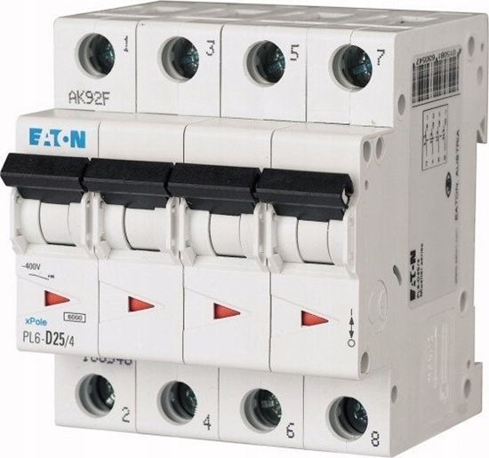 Picture of Eaton Wycznik nadprdowy 4P D 25A 6kA AC PL6-D25/4 166546
