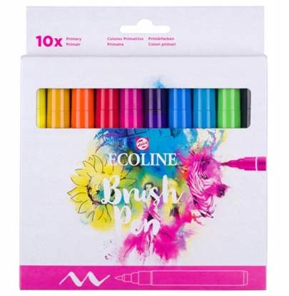 Picture of EcoLine Ecoline Brush Pen set Primary | 10 colours