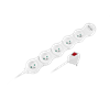 Picture of Elektrības Pagarinātājs (ergonomiskais) Rebel, 5 kontaktligzdas, 2x USB uzlādes porti, 1.5 m kabelis