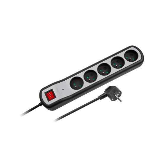 Picture of Elektrības Pagarinātājs 5 kontaktligzdas ar slēdzi 1.5m | 3x1.5 mm