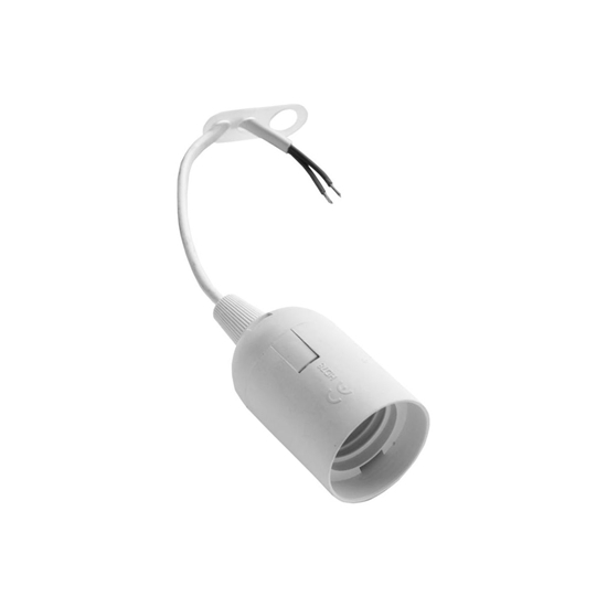 Picture of Elgotech Oprawka owietleniowa E-27 biaa z przewodem 250V max 60W (E27-P)