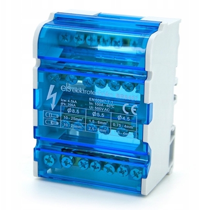 Picture of ELS Elektrotechnika Blok rozdzielczy mostek na szyn TH listwa 4x7 BR8407