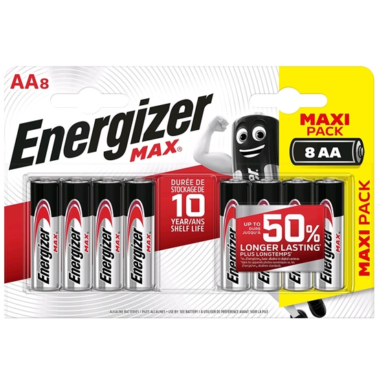 Picture of Energizer Max Alkaline Battery AA B8 | Price for 8 pcs