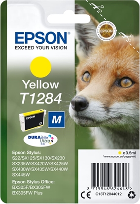 Изображение Epson Fox T1284 tintes kārtridžs 1 pcs Oriģināls Dzeltens