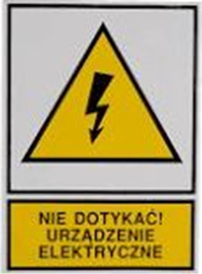 Изображение Ergom Tabliczka, znak ostrzegawczy/ TZO 148 x 210mm Nie dotyka urzdzenie elektryczne 10szt. (E04TZ-01012140100)