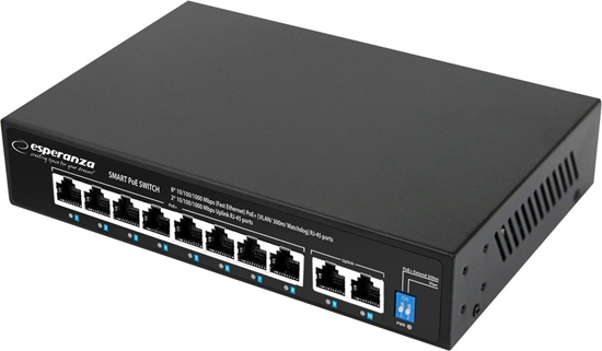 Picture of Esperanza ENS108 switch 10-port poe 10/100/1000 120w matrix
