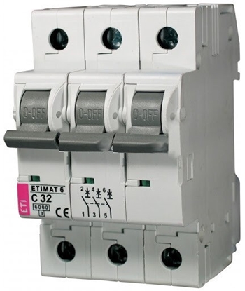 Attēls no ETI CIRCUIT BREAKER 3P 6KA C-32AE