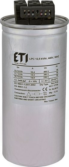 Picture of Eti-Polam Kondensator CP LPC 12.5 kVAr 440V 50Hz (004656761)