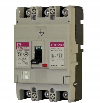 Attēls no Eti-Polam Wycznik kompaktowy 3P 200A 16kA EB2S 250/3LF 004671812