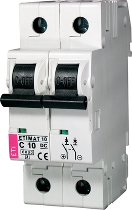 Attēls no Eti-Polam Wycznik nadprdowy 2P C 10A 6kA DC ETIMAT10 (002138714)