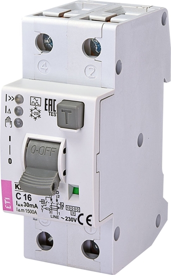 Picture of Eti-Polam Wycznik rónicowonadprdowy 1+N 16A C 30mA typ A KZS-2M2p EDI A (002172416)