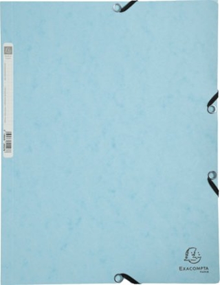 Picture of Exacompta Elastic folder pastel blue 24x32 cm fits A4 sheets - 400 grams solid-colored cardboard - wyprodukowano we Francji