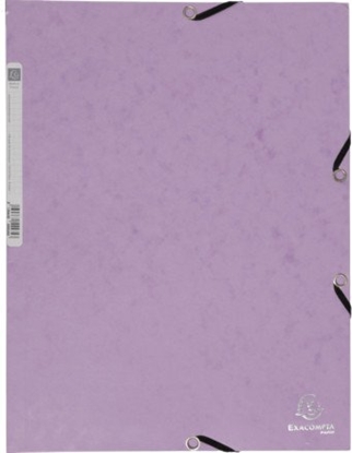 Picture of Exacompta Elastic folder Pastel Purple 24x32 cm fits A4 sheets - 400 grams solid colored cardboard - wyprodukowano we Francji