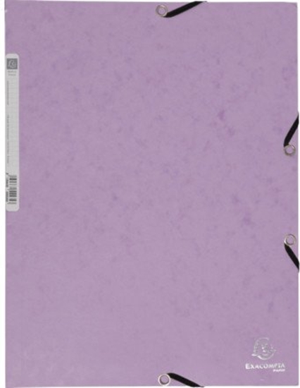 Picture of Exacompta Elastic folder Pastel Purple 24x32 cm fits A4 sheets - 400 grams solid colored cardboard - wyprodukowano we Francji