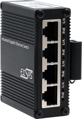 Attēls no Exsys EX-62021PoE-P 5-Port Industrial Gigabit Micro Switch mit Pass-Through, unmanaged