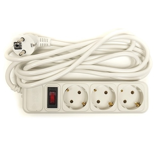 Picture of Extension cord 3m, 3 sockets, with switch