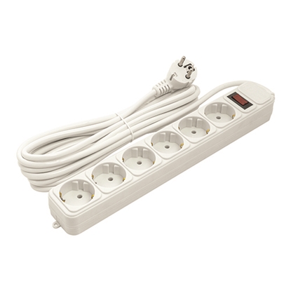 Picture of Extension cord 5m, 6 sockets, with switch