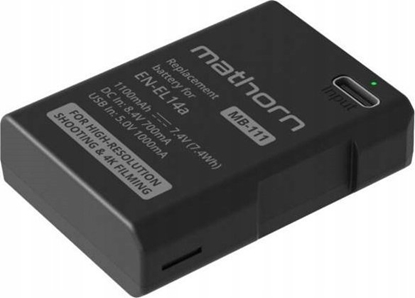 Picture of ExtraLink Battery Mathorn MB-111 1100mAh USB-C Replacement for EN-EL14a