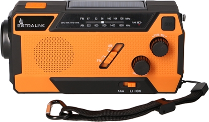Изображение EXTRALINK RADIO AWARYJNE SOLARNE Z KORBK DYNAMO POWERBANK 4000MAH Z LATARK SOS SR-4000