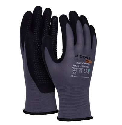 Изображение ExtraLink Rkawice Donau Safety Flex-Dotted rozm.10 szare