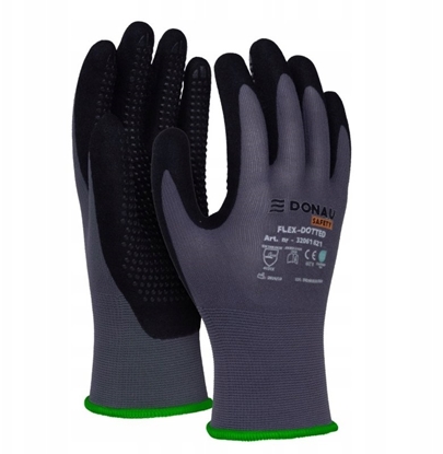 Изображение ExtraLink Rkawice Donau Safety Flex-Dotted rozm.11 szare