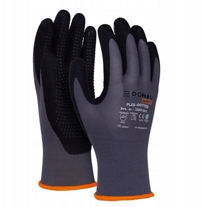 Изображение ExtraLink Rkawice Donau Safety Flex-Dotted rozm.7 szare