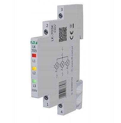Изображение F&F Lampka kontrolna zasilania F&F LK-703K slim 3x230V+N na szyn DIN