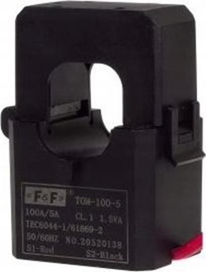 Picture of F&F Miniaturowy przekadnik prdowy F&F TOM-100-5 z otwieranym rdzeniem 100-5A czarny