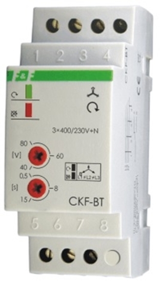 Изображение F&F Przekanik kolejnoci zaniku i asymetrii faz 10A 1P 0,5-15sek 40-80V CKF-BT