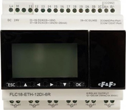 Attēls no F&F Sterownik programowalny 12 wej 6 wyj FLC18-ETH-12DI-6R