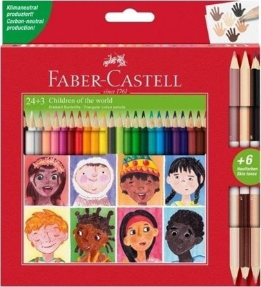 Изображение Faber-Castell Kredki trójktne Children of the World 24+3 kol.