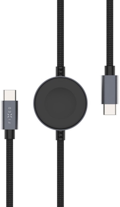 Изображение Fixed Kabel Power Watch Cable z konektorami USB-C/USB-C i adowark Apple/Samsung Watch 1.5m PD 60W szary