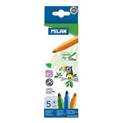 Picture of Flomasteri MILAN Conic tip, 5 krāsas, ø 5 mm