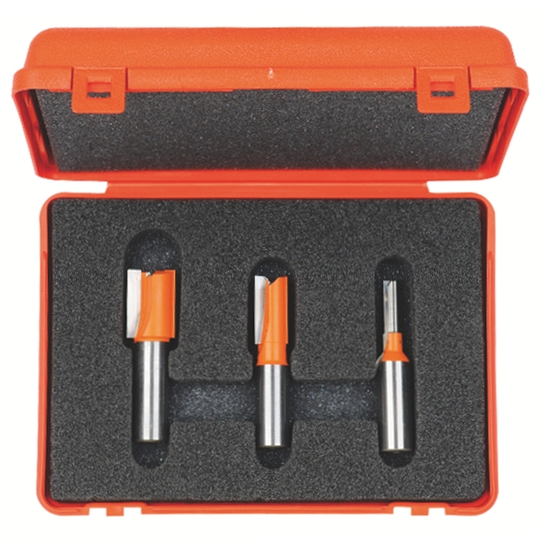 Изображение Frēžu komplekts CMT plywood groove; 1/4'' (6,35 mm); 3 daļu
