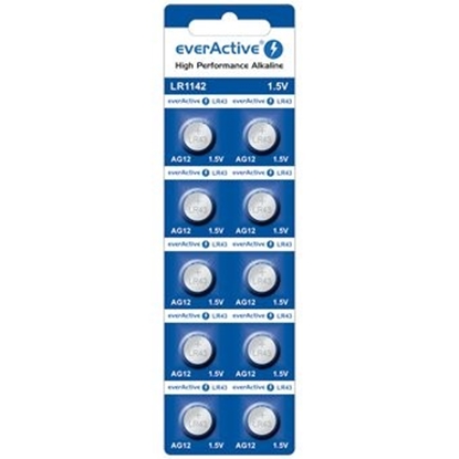 Attēls no G12 baterijas 1.5V everActive Alkaline AG12 G12 LR1142  LR43 iepakojumā 10 gb.